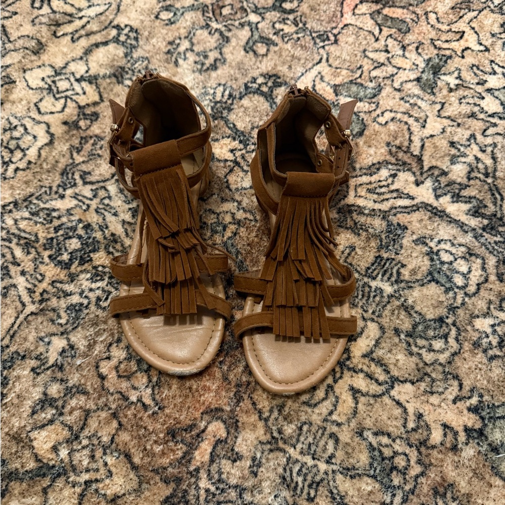 Kids Fringe Brown Sandals
